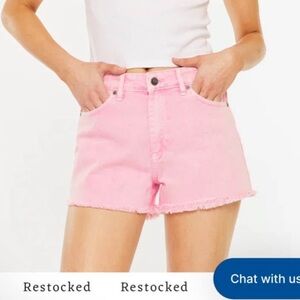 Pink Denim Shorts